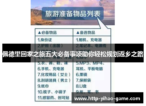 佩德里回家之旅五大必备事项助你轻松规划返乡之路