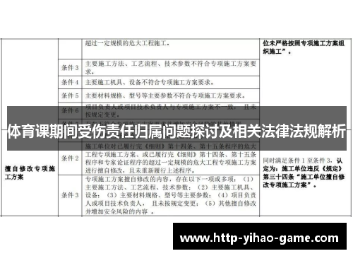 体育课期间受伤责任归属问题探讨及相关法律法规解析
